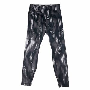 All In Motion Gray Print Leggings Size Medium High Rise Wide Waistband Pockets